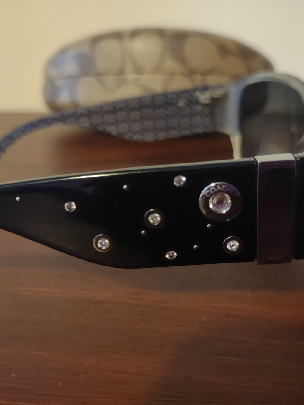 Coach Black Frame Sunglasses with Dark Smoke Lenses - Picture 6 of 6